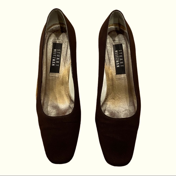 Stuart Weitzman Shoes - Stuart Weitzman Chocolate Brown Fabric Pumps 10.5